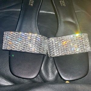 Glitter black tiny heels